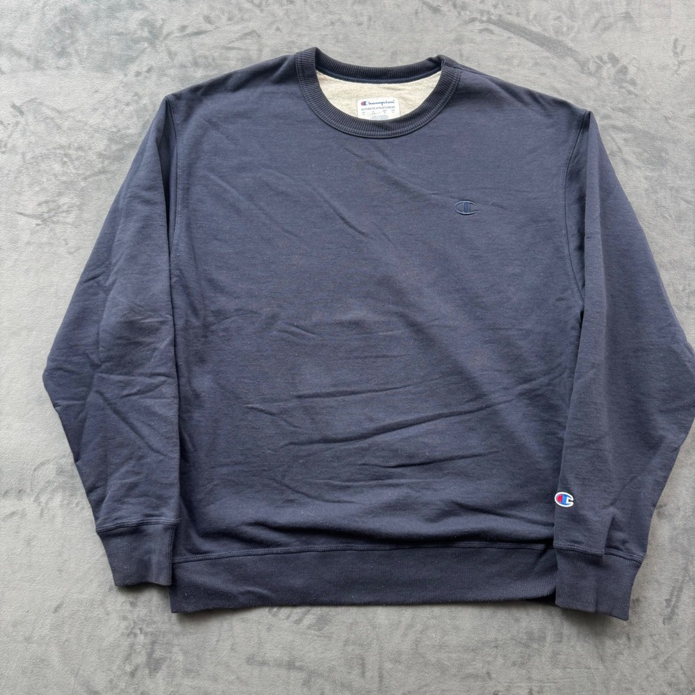 Champion Mens Navy Blue Crewneck Pullover Sweatshirt XL Authentic Athleticwear